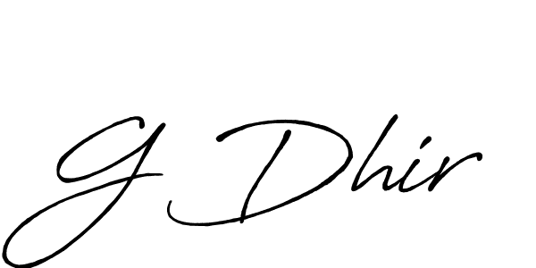 You should practise on your own different ways (Antro_Vectra_Bolder) to write your name (G Dhir) in signature. don't let someone else do it for you. G Dhir signature style 7 images and pictures png