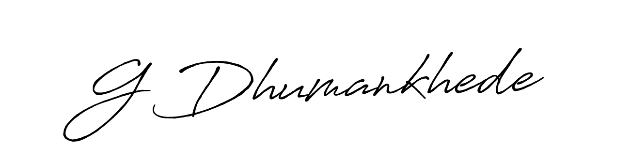if you are searching for the best signature style for your name G Dhumankhede. so please give up your signature search. here we have designed multiple signature styles  using Antro_Vectra_Bolder. G Dhumankhede signature style 7 images and pictures png