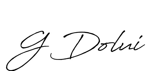 Create a beautiful signature design for name G Dolui. With this signature (Antro_Vectra_Bolder) fonts, you can make a handwritten signature for free. G Dolui signature style 7 images and pictures png