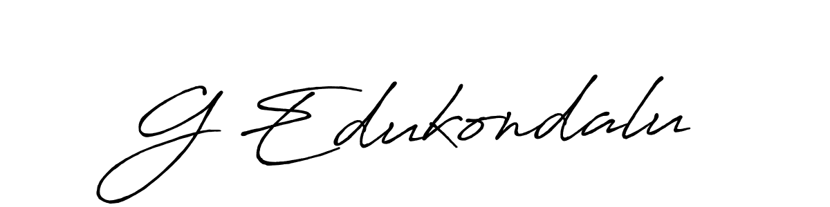Make a beautiful signature design for name G Edukondalu. With this signature (Antro_Vectra_Bolder) style, you can create a handwritten signature for free. G Edukondalu signature style 7 images and pictures png