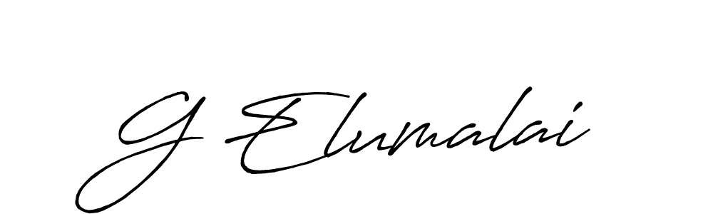 Also You can easily find your signature by using the search form. We will create G Elumalai name handwritten signature images for you free of cost using Antro_Vectra_Bolder sign style. G Elumalai signature style 7 images and pictures png