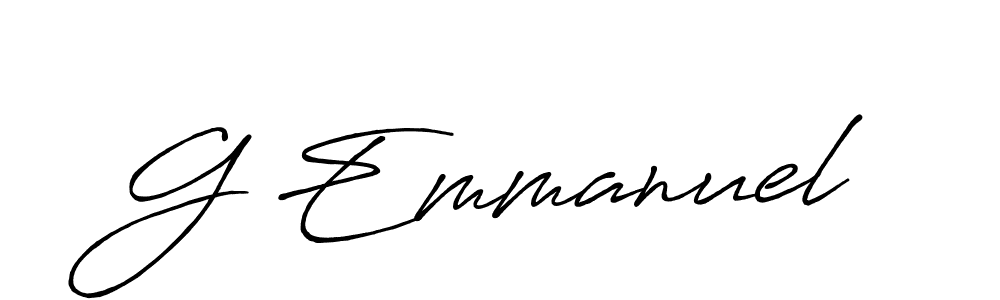 How to make G Emmanuel name signature. Use Antro_Vectra_Bolder style for creating short signs online. This is the latest handwritten sign. G Emmanuel signature style 7 images and pictures png