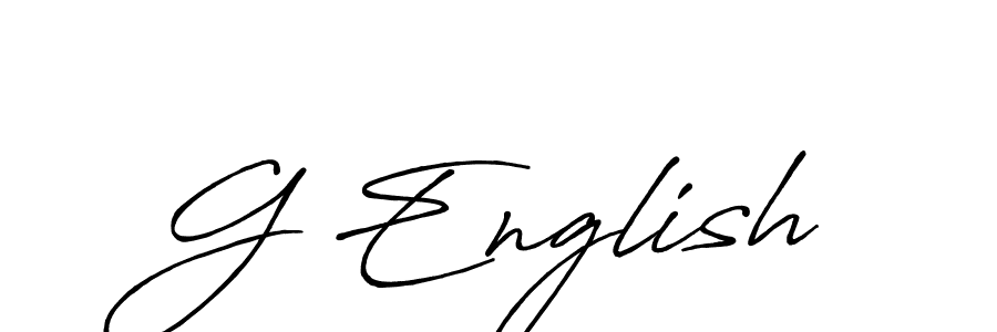 Make a beautiful signature design for name G English. With this signature (Antro_Vectra_Bolder) style, you can create a handwritten signature for free. G English signature style 7 images and pictures png