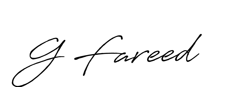 How to make G Fareed name signature. Use Antro_Vectra_Bolder style for creating short signs online. This is the latest handwritten sign. G Fareed signature style 7 images and pictures png