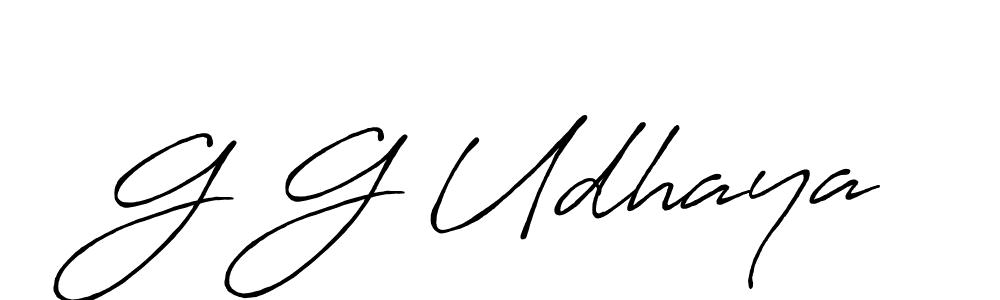 Also we have G G Udhaya name is the best signature style. Create professional handwritten signature collection using Antro_Vectra_Bolder autograph style. G G Udhaya signature style 7 images and pictures png