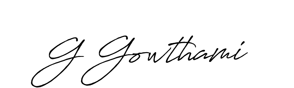 Create a beautiful signature design for name G Gowthami. With this signature (Antro_Vectra_Bolder) fonts, you can make a handwritten signature for free. G Gowthami signature style 7 images and pictures png