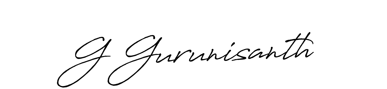 if you are searching for the best signature style for your name G Gurunisanth. so please give up your signature search. here we have designed multiple signature styles  using Antro_Vectra_Bolder. G Gurunisanth signature style 7 images and pictures png