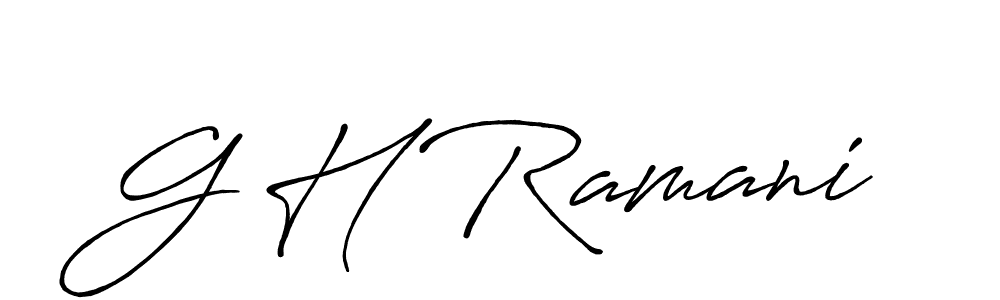 How to make G H Ramani name signature. Use Antro_Vectra_Bolder style for creating short signs online. This is the latest handwritten sign. G H Ramani signature style 7 images and pictures png