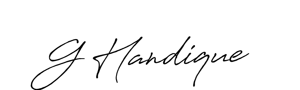 How to make G Handique signature? Antro_Vectra_Bolder is a professional autograph style. Create handwritten signature for G Handique name. G Handique signature style 7 images and pictures png