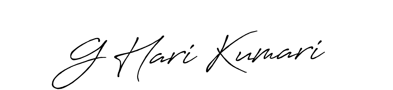 How to make G Hari Kumari name signature. Use Antro_Vectra_Bolder style for creating short signs online. This is the latest handwritten sign. G Hari Kumari signature style 7 images and pictures png