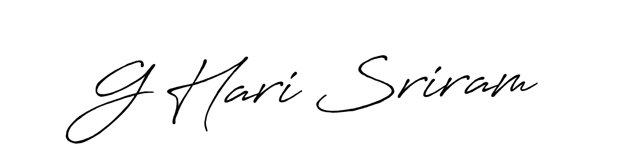 How to make G Hari Sriram name signature. Use Antro_Vectra_Bolder style for creating short signs online. This is the latest handwritten sign. G Hari Sriram signature style 7 images and pictures png