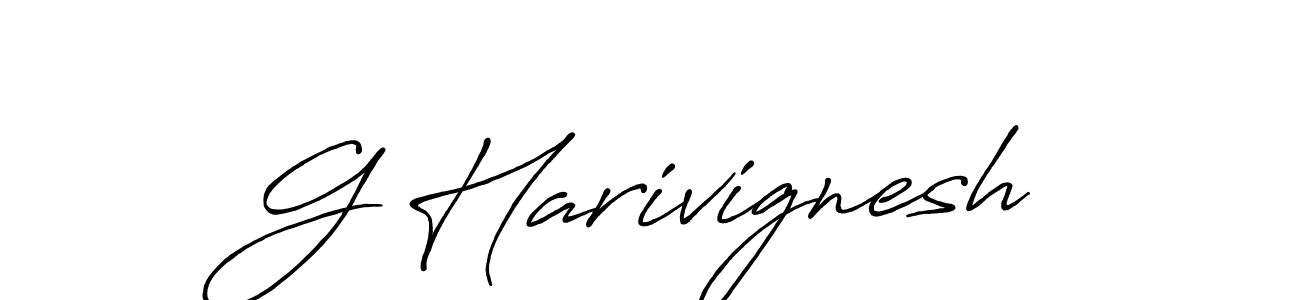 Create a beautiful signature design for name G Harivignesh. With this signature (Antro_Vectra_Bolder) fonts, you can make a handwritten signature for free. G Harivignesh signature style 7 images and pictures png