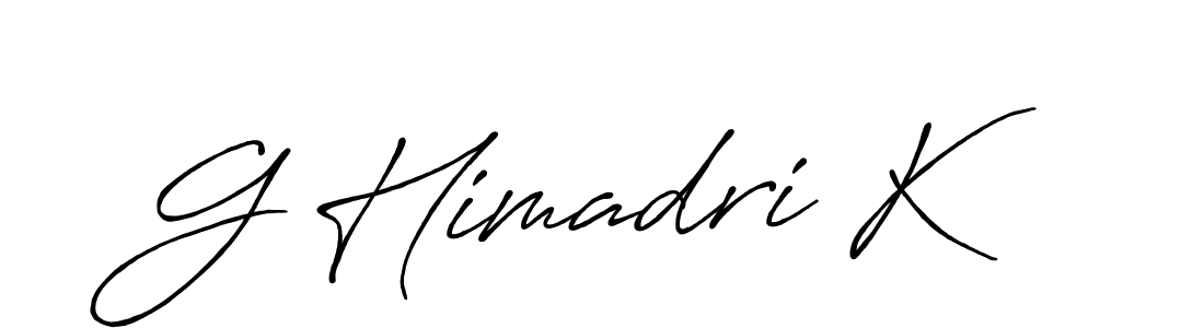 How to make G Himadri K name signature. Use Antro_Vectra_Bolder style for creating short signs online. This is the latest handwritten sign. G Himadri K signature style 7 images and pictures png