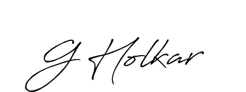 Make a beautiful signature design for name G Holkar. With this signature (Antro_Vectra_Bolder) style, you can create a handwritten signature for free. G Holkar signature style 7 images and pictures png