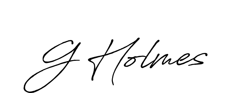 The best way (Antro_Vectra_Bolder) to make a short signature is to pick only two or three words in your name. The name G Holmes include a total of six letters. For converting this name. G Holmes signature style 7 images and pictures png