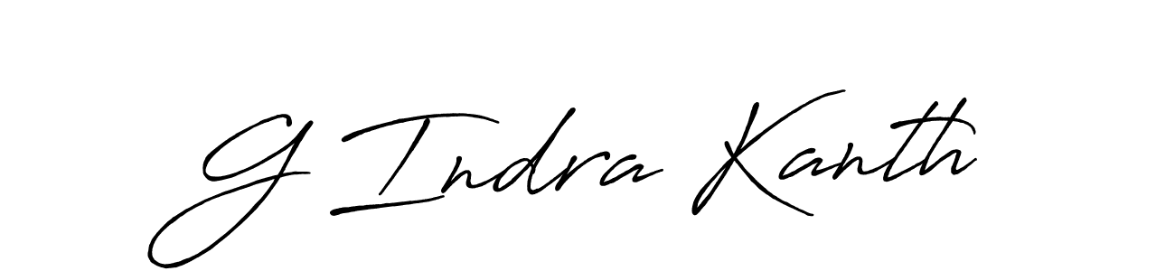 Create a beautiful signature design for name G Indra Kanth. With this signature (Antro_Vectra_Bolder) fonts, you can make a handwritten signature for free. G Indra Kanth signature style 7 images and pictures png