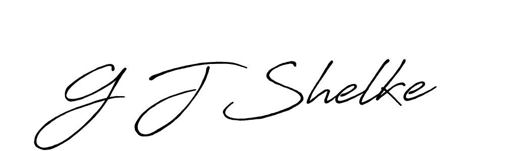 How to make G J Shelke name signature. Use Antro_Vectra_Bolder style for creating short signs online. This is the latest handwritten sign. G J Shelke signature style 7 images and pictures png