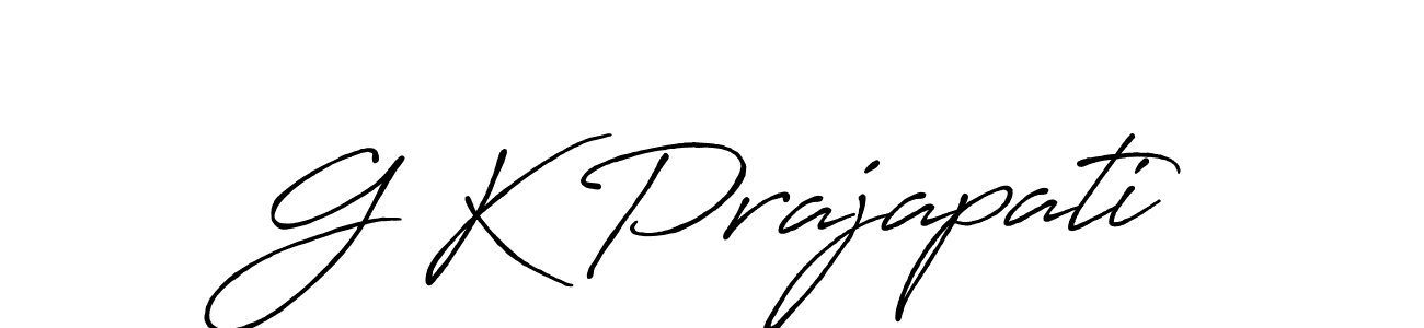 Create a beautiful signature design for name G K Prajapati. With this signature (Antro_Vectra_Bolder) fonts, you can make a handwritten signature for free. G K Prajapati signature style 7 images and pictures png