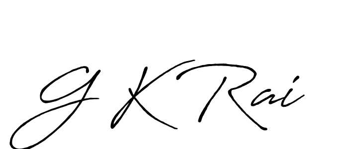 How to make G K Rai name signature. Use Antro_Vectra_Bolder style for creating short signs online. This is the latest handwritten sign. G K Rai signature style 7 images and pictures png