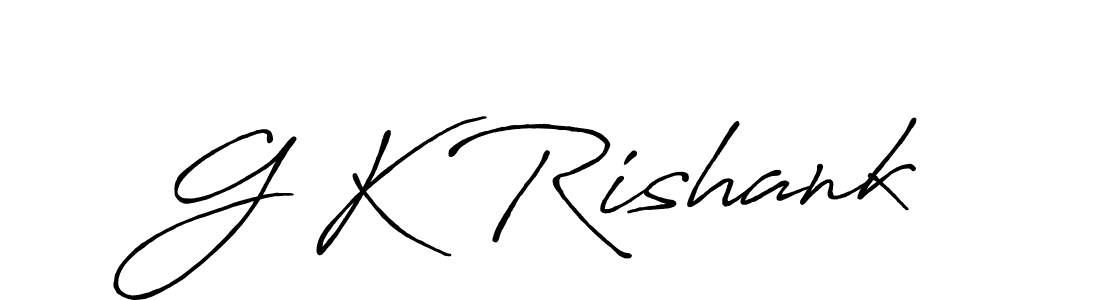 Make a beautiful signature design for name G K Rishank. With this signature (Antro_Vectra_Bolder) style, you can create a handwritten signature for free. G K Rishank signature style 7 images and pictures png