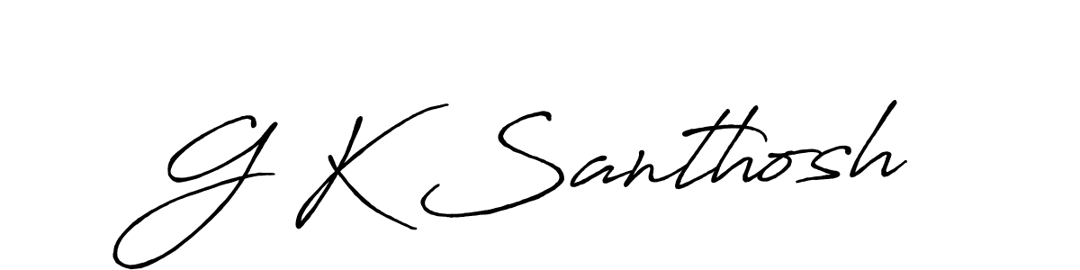 The best way (Antro_Vectra_Bolder) to make a short signature is to pick only two or three words in your name. The name G K Santhosh include a total of six letters. For converting this name. G K Santhosh signature style 7 images and pictures png