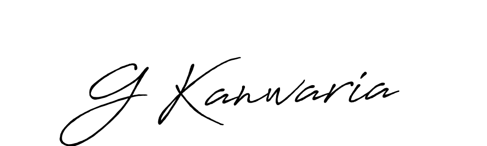 Create a beautiful signature design for name G Kanwaria. With this signature (Antro_Vectra_Bolder) fonts, you can make a handwritten signature for free. G Kanwaria signature style 7 images and pictures png