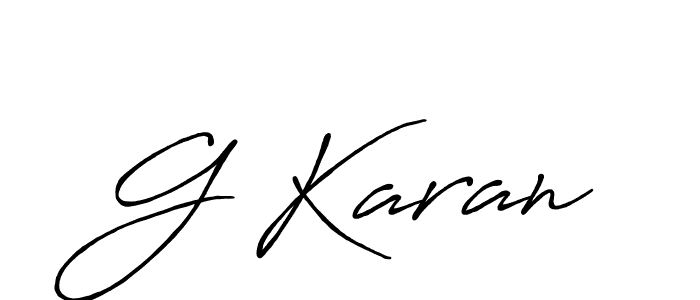 How to make G Karan name signature. Use Antro_Vectra_Bolder style for creating short signs online. This is the latest handwritten sign. G Karan signature style 7 images and pictures png