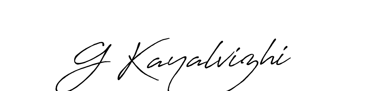 Create a beautiful signature design for name G Kayalvizhi. With this signature (Antro_Vectra_Bolder) fonts, you can make a handwritten signature for free. G Kayalvizhi signature style 7 images and pictures png