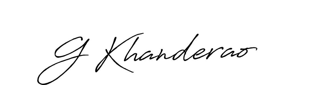 Also we have G Khanderao name is the best signature style. Create professional handwritten signature collection using Antro_Vectra_Bolder autograph style. G Khanderao signature style 7 images and pictures png