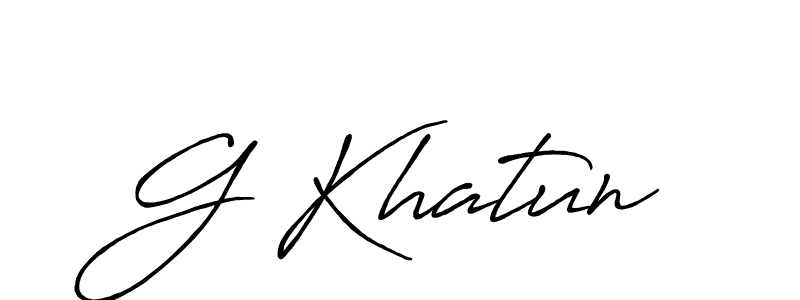 Create a beautiful signature design for name G Khatun. With this signature (Antro_Vectra_Bolder) fonts, you can make a handwritten signature for free. G Khatun signature style 7 images and pictures png