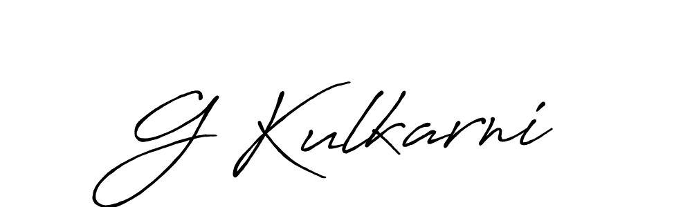 Make a beautiful signature design for name G Kulkarni. With this signature (Antro_Vectra_Bolder) style, you can create a handwritten signature for free. G Kulkarni signature style 7 images and pictures png