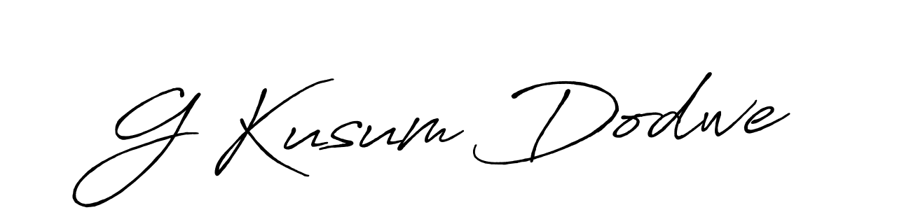 Use a signature maker to create a handwritten signature online. With this signature software, you can design (Antro_Vectra_Bolder) your own signature for name G Kusum Dodwe. G Kusum Dodwe signature style 7 images and pictures png