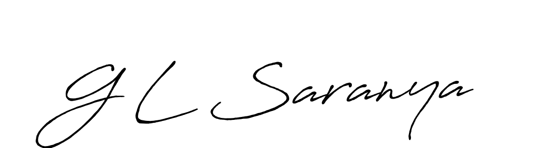 Make a beautiful signature design for name G L Saranya. With this signature (Antro_Vectra_Bolder) style, you can create a handwritten signature for free. G L Saranya signature style 7 images and pictures png