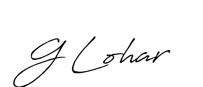 The best way (Antro_Vectra_Bolder) to make a short signature is to pick only two or three words in your name. The name G Lohar include a total of six letters. For converting this name. G Lohar signature style 7 images and pictures png