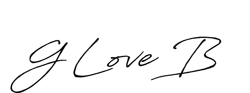 The best way (Antro_Vectra_Bolder) to make a short signature is to pick only two or three words in your name. The name G Love B include a total of six letters. For converting this name. G Love B signature style 7 images and pictures png