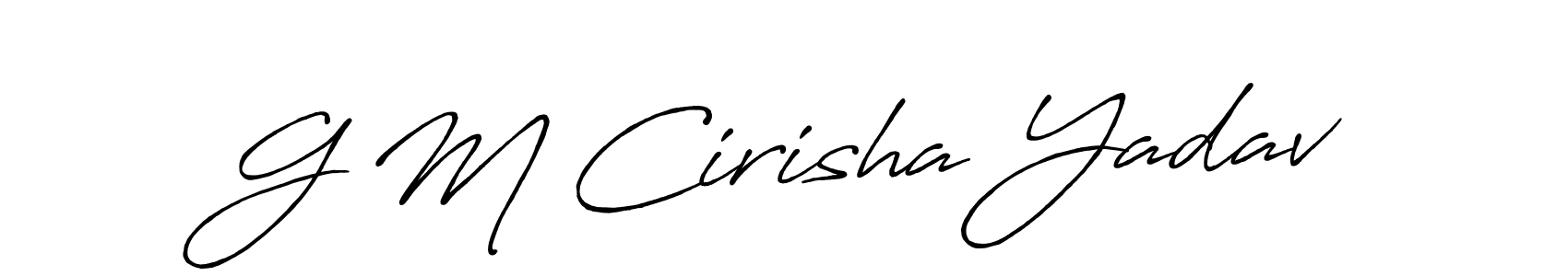 How to make G M Cirisha Yadav name signature. Use Antro_Vectra_Bolder style for creating short signs online. This is the latest handwritten sign. G M Cirisha Yadav signature style 7 images and pictures png