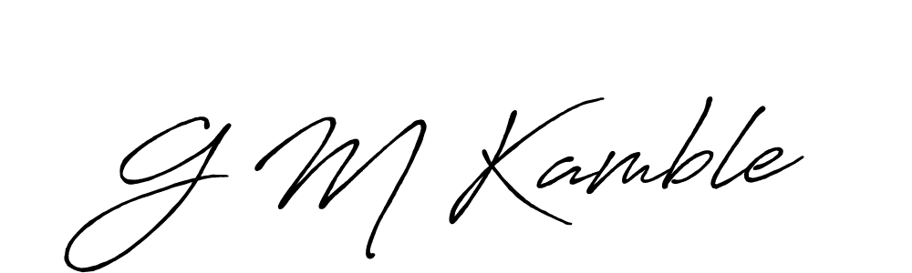 Create a beautiful signature design for name G M Kamble. With this signature (Antro_Vectra_Bolder) fonts, you can make a handwritten signature for free. G M Kamble signature style 7 images and pictures png