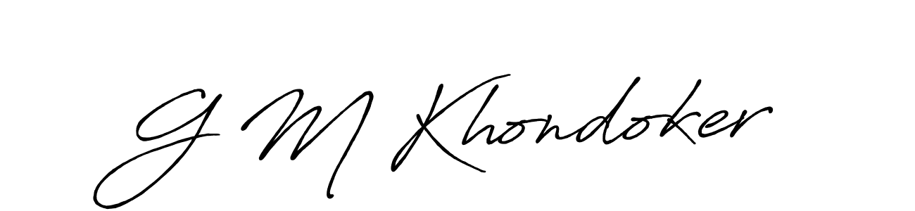 Similarly Antro_Vectra_Bolder is the best handwritten signature design. Signature creator online .You can use it as an online autograph creator for name G M Khondoker. G M Khondoker signature style 7 images and pictures png