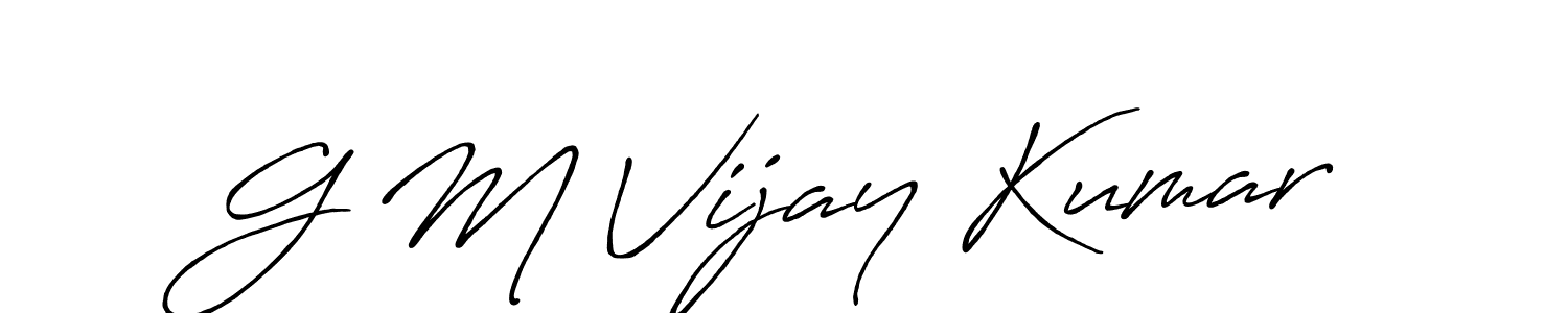 How to make G M Vijay Kumar signature? Antro_Vectra_Bolder is a professional autograph style. Create handwritten signature for G M Vijay Kumar name. G M Vijay Kumar signature style 7 images and pictures png