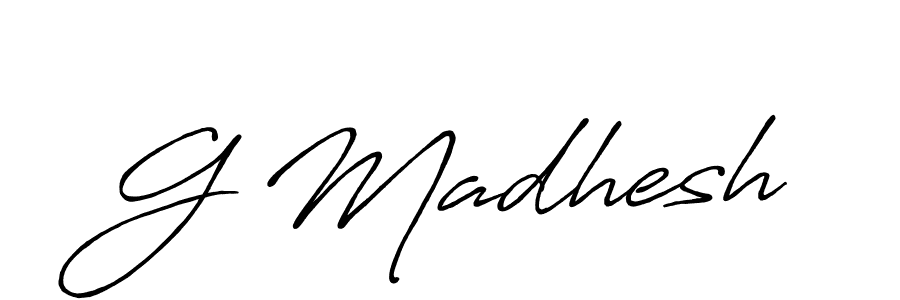 G Madhesh stylish signature style. Best Handwritten Sign (Antro_Vectra_Bolder) for my name. Handwritten Signature Collection Ideas for my name G Madhesh. G Madhesh signature style 7 images and pictures png