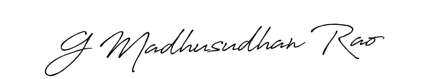 Create a beautiful signature design for name G Madhusudhan Rao. With this signature (Antro_Vectra_Bolder) fonts, you can make a handwritten signature for free. G Madhusudhan Rao signature style 7 images and pictures png