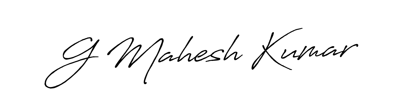 Make a beautiful signature design for name G Mahesh Kumar. With this signature (Antro_Vectra_Bolder) style, you can create a handwritten signature for free. G Mahesh Kumar signature style 7 images and pictures png