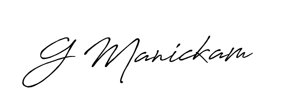 The best way (Antro_Vectra_Bolder) to make a short signature is to pick only two or three words in your name. The name G Manickam include a total of six letters. For converting this name. G Manickam signature style 7 images and pictures png