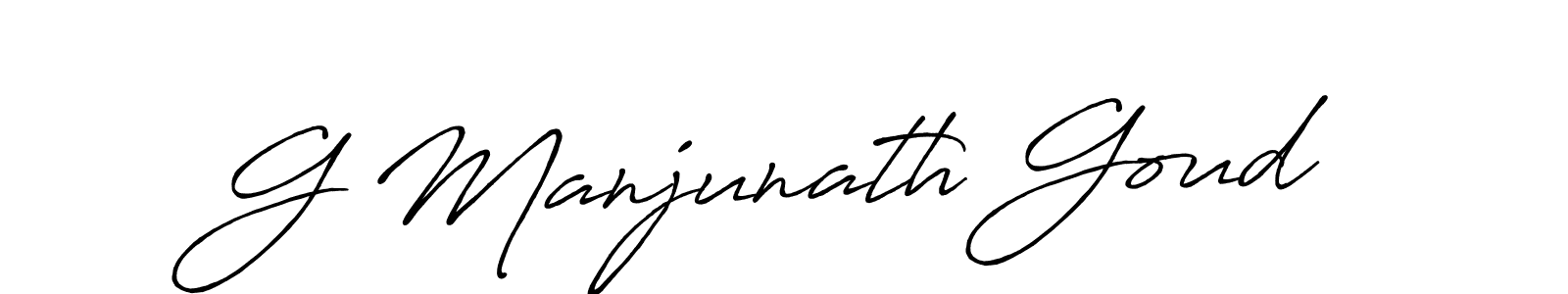 Make a beautiful signature design for name G Manjunath Goud. With this signature (Antro_Vectra_Bolder) style, you can create a handwritten signature for free. G Manjunath Goud signature style 7 images and pictures png