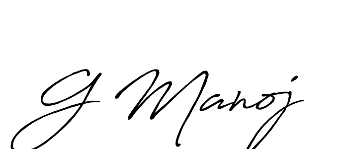 Use a signature maker to create a handwritten signature online. With this signature software, you can design (Antro_Vectra_Bolder) your own signature for name G Manoj. G Manoj signature style 7 images and pictures png