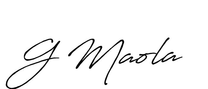 if you are searching for the best signature style for your name G Maola. so please give up your signature search. here we have designed multiple signature styles  using Antro_Vectra_Bolder. G Maola signature style 7 images and pictures png