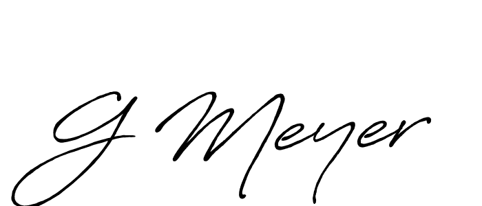 G Meyer stylish signature style. Best Handwritten Sign (Antro_Vectra_Bolder) for my name. Handwritten Signature Collection Ideas for my name G Meyer. G Meyer signature style 7 images and pictures png