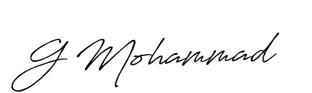 Make a beautiful signature design for name G Mohammad. With this signature (Antro_Vectra_Bolder) style, you can create a handwritten signature for free. G Mohammad signature style 7 images and pictures png