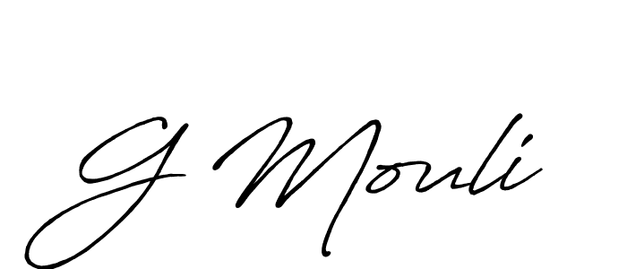 Make a beautiful signature design for name G Mouli. With this signature (Antro_Vectra_Bolder) style, you can create a handwritten signature for free. G Mouli signature style 7 images and pictures png