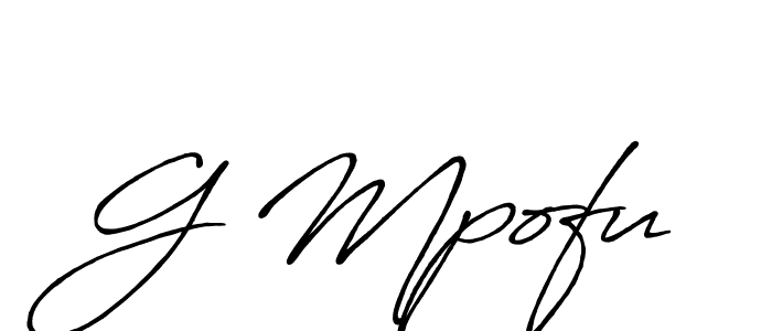 Also we have G Mpofu name is the best signature style. Create professional handwritten signature collection using Antro_Vectra_Bolder autograph style. G Mpofu signature style 7 images and pictures png